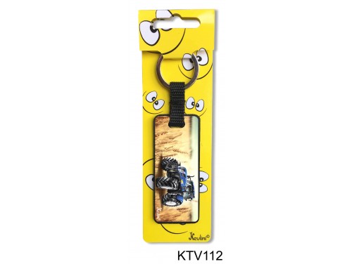 (KTV112) Vicces kulcstartó 7, 5 cm - Kék traktor - Traktoros Ajándékok